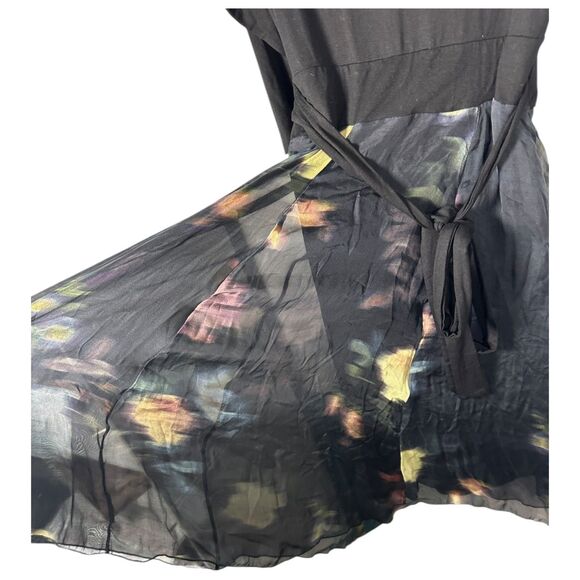 Seraphine Luxe Paityn Maternity Silk Wrap Dress Black Floral Size 2 - Picture 6 of 8